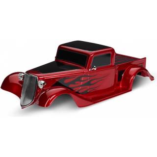 Traxxas - TRX9335R - Body, Factory Five &#039;35 Hot Rod Truck, complete (red) (painted, decals applied) (includes front grille, side mirrors, headlights,