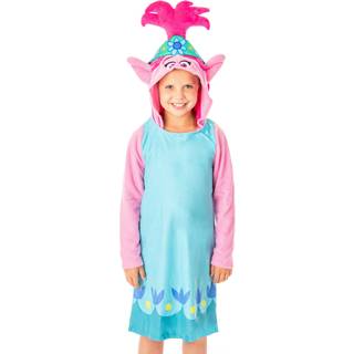 Intimo Dreamworks Trolls Movie Girls 'Poppy Karakter Hooded Costume Nightkown Sleep Shirt (7/8) Multicolored