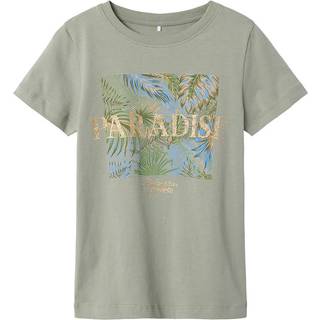 Name It Forest Fog Paradise Glitter T-shirt - Str. 9-10y 134/140cm