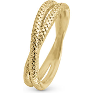 Twin Snake Ring - Blankpoleret Forgyldt Sterling Sølv - Christina