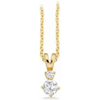 Scrouples vedhæng med cubic zirkonia i 8 kt guld med forgyldt kæde