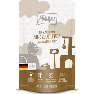 MjAMjAM Mos - duo af lækkert oksekød og kalkun med dampet græskar 125 g 151.60 DKK/1 kg (12 x 125.0g)