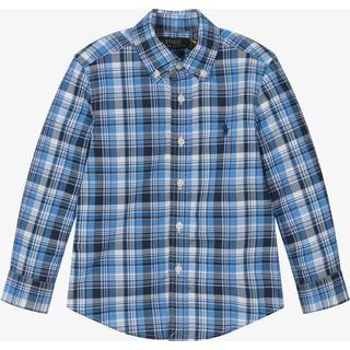 Ralph Lauren Ternet Skjorte Blå Plaid Cotton Poplin Shirt 644B1 Blue Multi  Blå    mand
