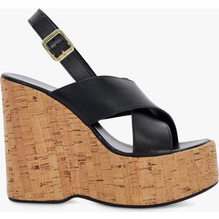 Dune London Dune London Black Kaiden Chunky Cork Wedge Sandals