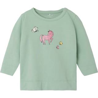 NAME IT Langærmet Bluse Jennia Silt Green