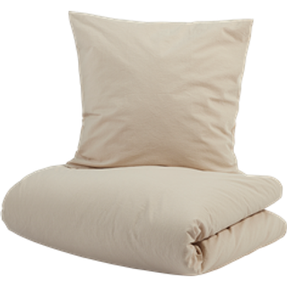 Vævet krepp sengetøj - Beige sengesæt i 100% blød bomuld - 140x200 cm - Bæk og bølge sengelinned - Ara - Høie Of Scandinavia
