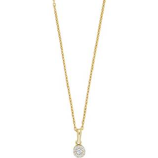 Siersbøl 8kt. guldvedhæng lille roset med cubic zirkonia inkl. forgyldt sølv