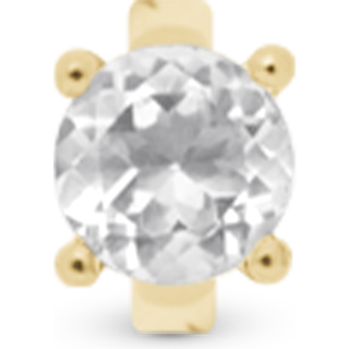 Crystal Quartz Round Charm 6 Mm Til Classic Læderarmbånd - Forgyldt Sterling Sølv m. 1 Krystalkvarts - Christina