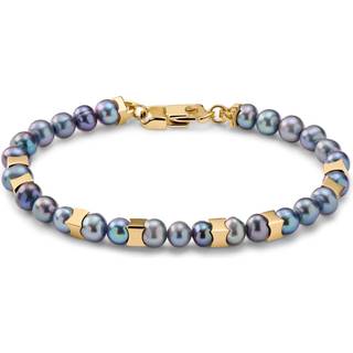 Ocata | Guldfarvet Sort Perle Armbånd