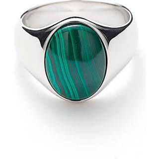 Alexander Lynggaard Hope Oval Signet ring i sølv med malakit - Str. 58