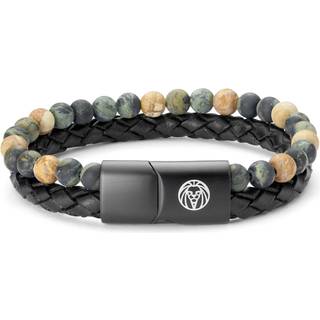 Icon Armbånd med Gule & Grønne Sten & Læder