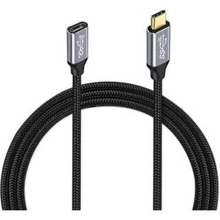 NÖRDIC 50 cm USB3.2 SuperSpeed USB 5 Gbps USB-C til C forlængerkabel med strømforsyning 60W og 4K60Hz video
