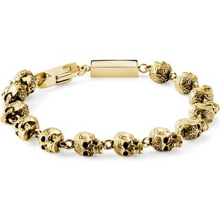 Rico | Guldfarvet Rustfri Stål Kranie Armbånd