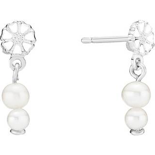 LUND Copenhagen sølv Marguerit øreringe med perler