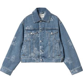 W' Stamp Jacket - Stamp Print, Blue (Bleached) - Carhartt WIP - Blå L