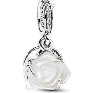 Pandora - Hvid rose charm i sølv - 793200c01