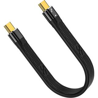 NÖRDIC kort fladkabel Thunderbolt 4 14cm 40Gbps data 8K video PD 100W kompatibel med TB3 og USB4