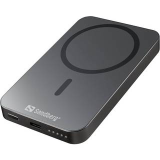 Sandberg Mag Wireless Powerbank 5000 ALU Powerbank - Grå - 5000 mAh