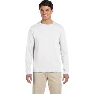 Gildan mænds softstyle langærmet fashion t-shirt hvid x-large