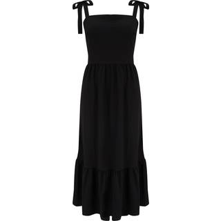 Pour Moi Pour Moi Black Laura Jersey Tie Strap Tiered Midi Dress - EU 38 (UK 10)