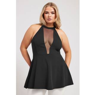 Yours Curve Yours Curve Choker Peplum bluser