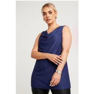 Yours Curve Yours Curve Blue LIMITED COLLECTION Textured Cowl Neck Top
