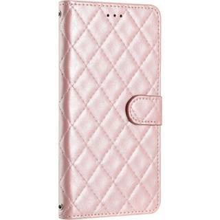 EIDERWOOD Motorola Moto G84 Læder Flip Cover m. Pung & Strop - Rhombus - Rose Gold