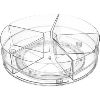 Hjem Intuition Round Plastic Lazy Susan Turntable Food Storage Container til Kitchen (5 aftagelig skraldespand 2 Pack)