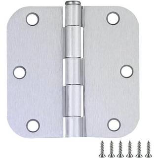 D?rh?ngsler til indvendige d?re 12 -pak 3,5 -tommer x 3,5 -tommer - afrundet 5/8 -tommer radius st?ld?r H?ngsel - b?rstet krom - Passer til stand