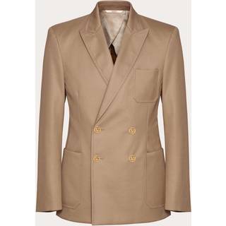 Valentino VLogo Signature cotton satin blazer - beige - EU 50