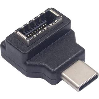 NÖRDIC Type E hun til USB-C han 90 graders vinklet adapter