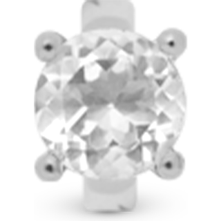 Crystal Quartz Round Charm 6 Mm Til Classic Læderarmbånd - Sterling Sølv m. 1 Krystalkvarts - Christina