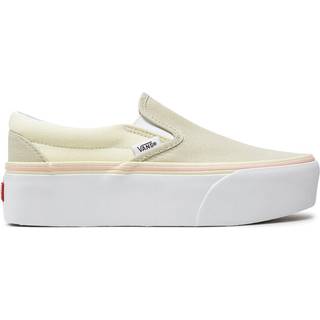 Vans - Classic Slip-On Checkerboard Stackform Shoes, Woman, Beige, Size: 43 - Beige - 43