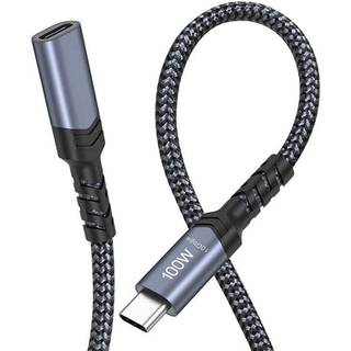 NÖRDIC 25 cm USB3.2 Gen2 USB-C forlængerkabel ha til ho 10Gbps 5A 100W Thunderbolt3