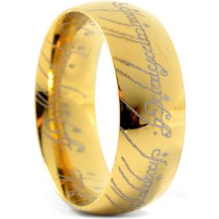 Sentio | Guldfarvet Rustfri Stål & Sort Elven Skrift Ring