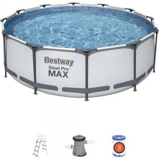 Bestway Steel Pro MAX Frame Pool 366x100cm Stone m/pumpe,stige