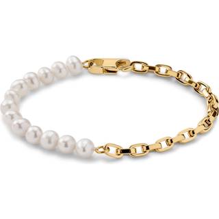 Ocata | Guldfarvet Ankerkæde & Perle Armbånd