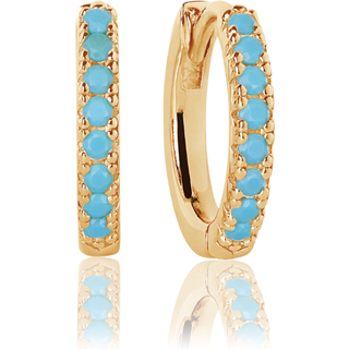 Sif Jakobs - Guldbelagte Ellera creoler med turkis, 14mm - e2859-tq-yg