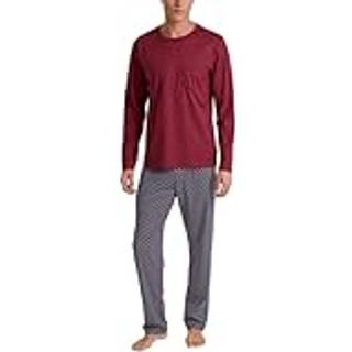 CALIDA Herren Pyjama rot Jersey-Baumwolle Gemustert
