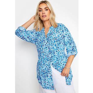 Yours Curve Yours Curve Blue Pintuck Shirt