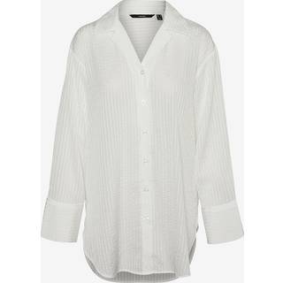 Vero Moda - Hvid - Vmodana Ls Long Shirt Wvn Ga - X-Small
