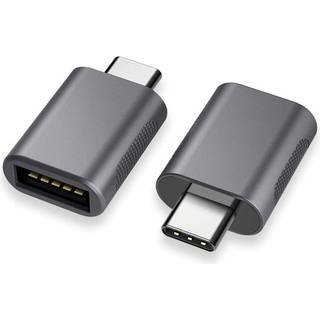 NÖRDIC USB-A 3.1 OTG hun til USB C hanadapter datasynkronisering og opladning Aluminium Space Grey