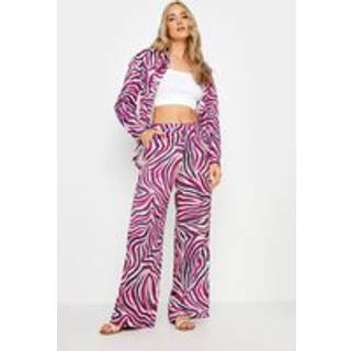 Lts Tall Purple Zebra Print Wide Leg Trousers Long > 10 Lts | Tall Women's Wide Leg Trousers - Long 10
