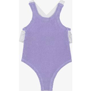 Hunza G Kids Baby Lara bow-detail swimsuit - purple - One Size