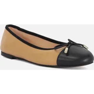 Dune London Dune London Brown Standard Fit Highest Flexible Sole Contrast Leather Ballerina Flats