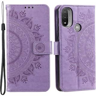 SKALO Moto E20/E30/E40 Mandala Flip Cover - Lilla