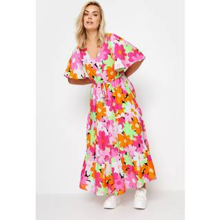 Yours Curve Yours Curve Pink Angel Sleeve Midi Dress