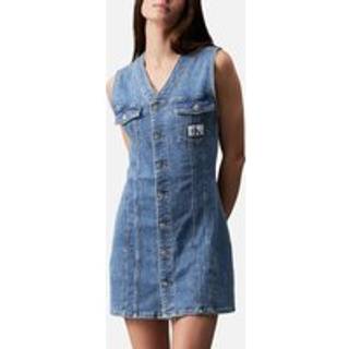 Sleeveless Denim Mini Dress - Denim - S
