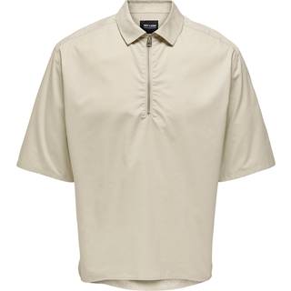 Tygo Half Zip Skjorte, Pumice Stone, M