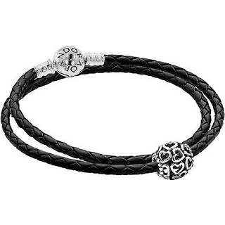 Pandora 51521 Damen Leder-Armband Starterset mit Charm Offene Herzen